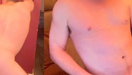 Fucking on my weight bench and cumming twice!