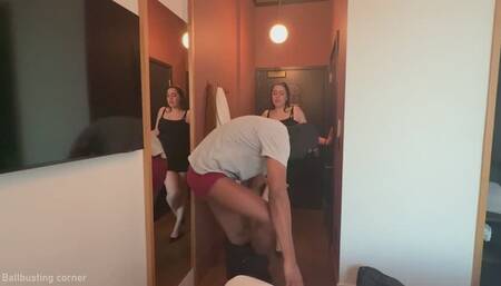 1st Ballbusting session with miss sofia rose