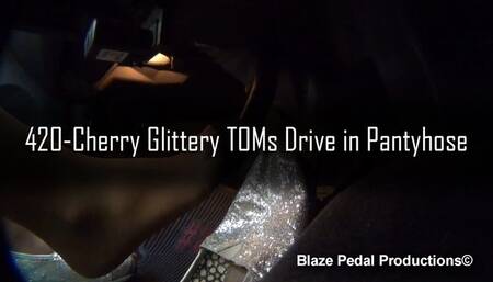 000-Cherry Glitter TOMs Drive in Pantyhose