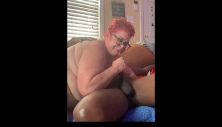 Mature Hotwife Sucking a Fans Cock