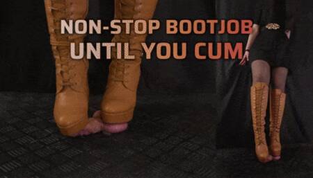The Bootjob Will Not Stop Until You Cum, in Brown High Heels Boots (Double Close Version) - TamyStarly - Cock Balls Crush Trample, Shoejob, CBT, Trampling, Bootjob, Stomping
