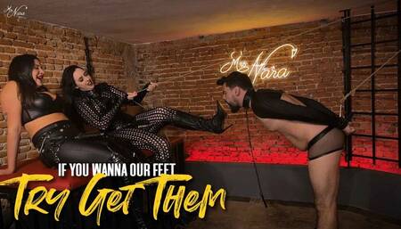 Nara and Angel teases a slave and pulling him by the ass (720 EN-sub)