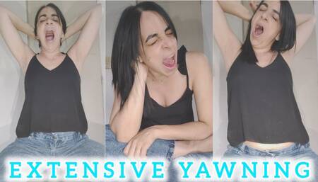 Extensive yawning!