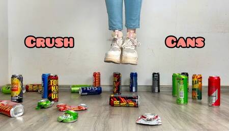 Stomping on Cans in Boots - Long Legs in Tight Jeans, Wrecked Shoe, Trampling Feet