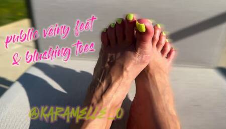 public veiny feet & blushing toes