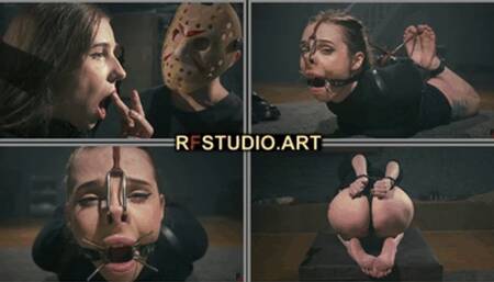 Meloxy - Slave Training, Spanking and Tight Leather Hogtie for a Barefoot Rope Bunny (UHD 4K MP4)