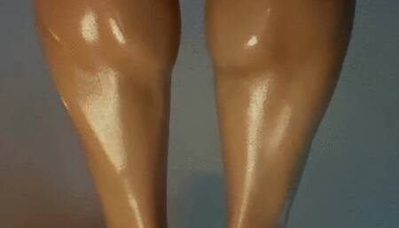 Underneath Oil Calf Bounce Muscle Worhip