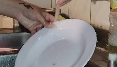 Your servant washing the dishes