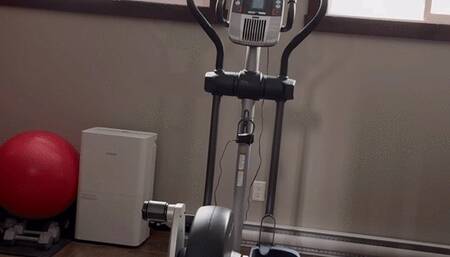 Big Girl Tries the Exercise Bike