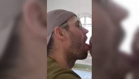 A Little Fag Offers a Tourist to Suck Him, and He Swallows His Cum