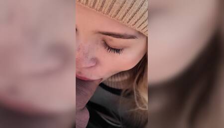 Step Sister Gives Me Blowjob in the Woods, Public Risky Sex. We Almost Got Caught