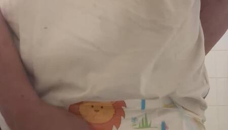 Barth room wet nappie wank
