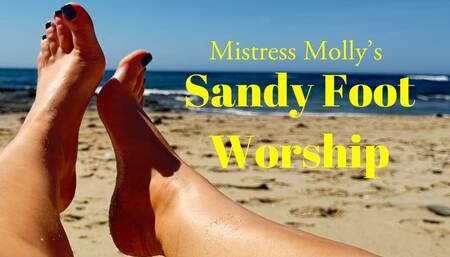 Mistress Molly's Sandy Foot Worship at the Beach
