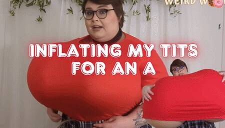 Inflating My Tits for an A+ (Breast Expansion) - MP4