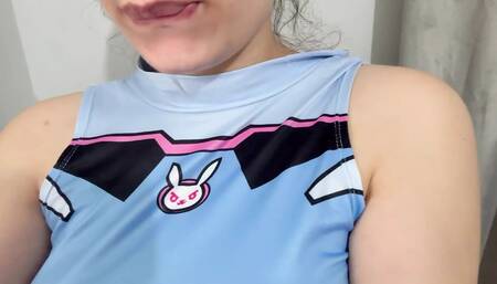 Hungarian girl puts white cream on her pussy and masturbates until she has an orgasm