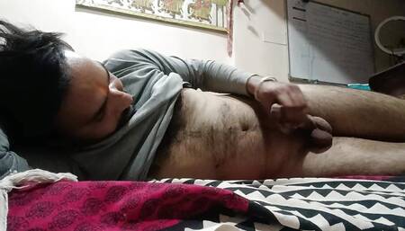Young boy indian Desi hairy man with masturbation solo