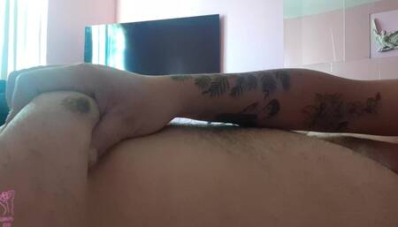 Latino Daddy Cums on Boy Titties