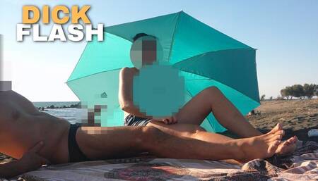 #FLASHING my #COCK in Front of Everyone in #PUBLIC #BEACH and my STEPDAUGHTER HELPS me CUMSHOT - REAL SEX RISKY