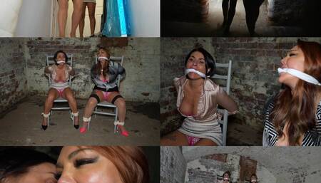 Sarah wild & rara curves, terror in the cellar, Chair tied and knotted cleave gagged (wmv)