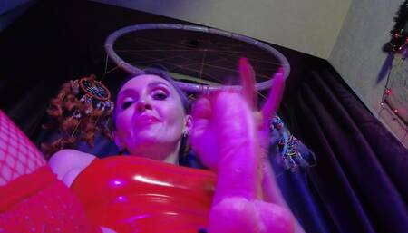 Red Rubber Dominatrix Eva Latex Femdom BDSM Solo Strapon Toys Big Ass Mature Fetish Hot Sexy