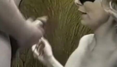 American Blonde Girl's Glory Hole Blowjob