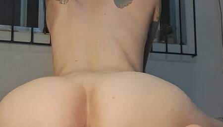 Transman fucks himself on live camera