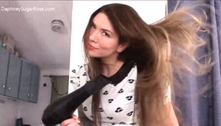 * 854x480p Blow Drying My Long Wet Hair -Mp4