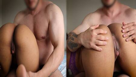 Submissive Babe with Big Ass Tightly Pressed The Guy's Face To Her Pussy
