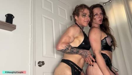 Two MUSCLE chics with dicks dominate hot guy up his ass! Full vid @FitNaughtyCouple OnlyFans Fansly
