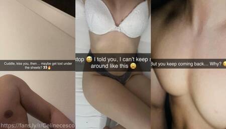Horny Wife wants it now but husband is not around so she texts her Cuckold friend to cheat.