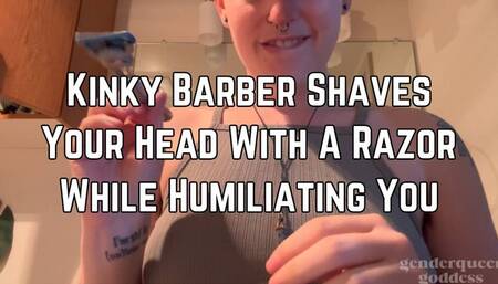 Kinky Barber Phoenix Bates Shaves Your Head With A Razor While Humiliating You 1080p - POV Head Shave - Femdom - POV - Buzzcut - Barberette - Clip Series - Hair Cut Fetish