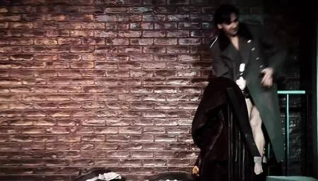 Lisa Rose Surrenders to Double the Pleasure in a Steamy Back Alley Threesome