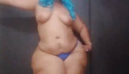 Let's see how I look in blue today I woke up wanting to behave more badly than ever who says who joins this girl in blue