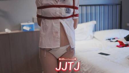 Bondage teaching and toy masturbation