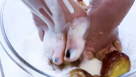 oops i made a big food mess with my feet