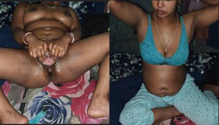 Indian hot bhabhi solo massage with masterbating with fingerings front of lover