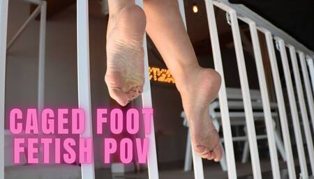 Caged Foot Fetish POV - Mistress Justine Cross