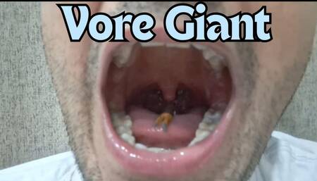 Giant eating and devouring a little man