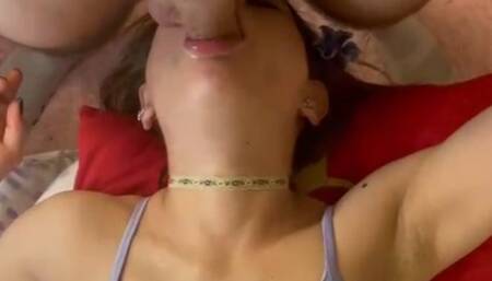 QUEEN OF BWC DEEPTHRIAT FACEFUCK - face drooling in spit and cum