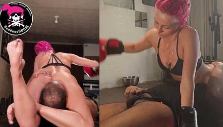 Chastity Vlog #11 - The Champ Is Here - Femdom Facesitting Ball Boxing