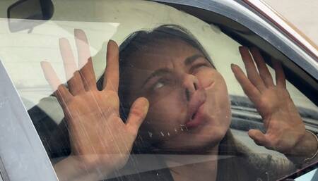 Sliding face across a car window (custom video)