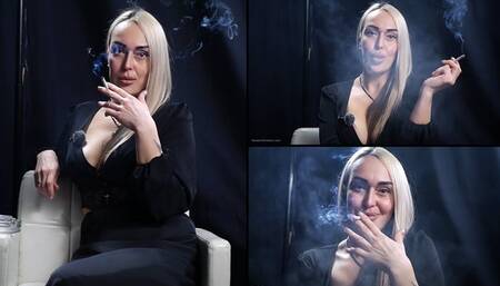 Seductive smoking with a mature lady