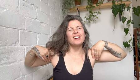 she will tickle her armpits with feather aV