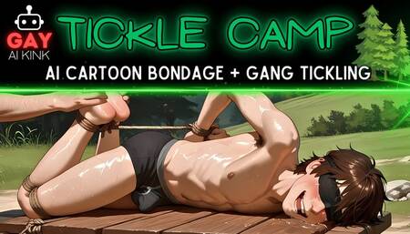 Gay AI Kink Presents: Tickle Camp (Bondage + Gang Tickling Cartoon Mini-Clip)