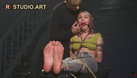 Bramble - Intense Bastinado for a Bound Submissive Cutie + BallGag (FULL HD MP4)