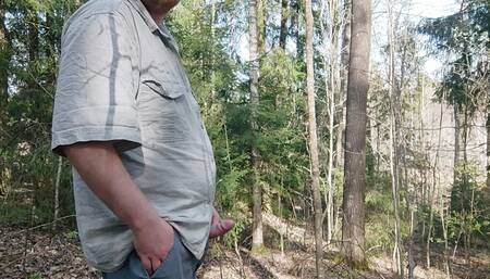 chubby country boy jerks off cock