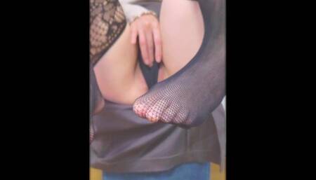 POV The soles of erotic black tights Japanese wife HENTAI masturbation