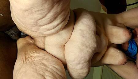 Big fat ass bbw ssbbw woman almost got caught pounding a black cock with her huge booty and mature wet pussy