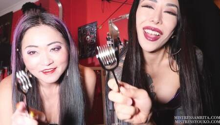 Pinwheels and medical pincers Double Japanese Dom POV