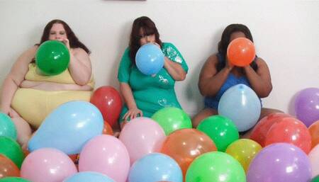 3 BBWs Blow Up and Pop Latex Balloons For Fun *WMV*